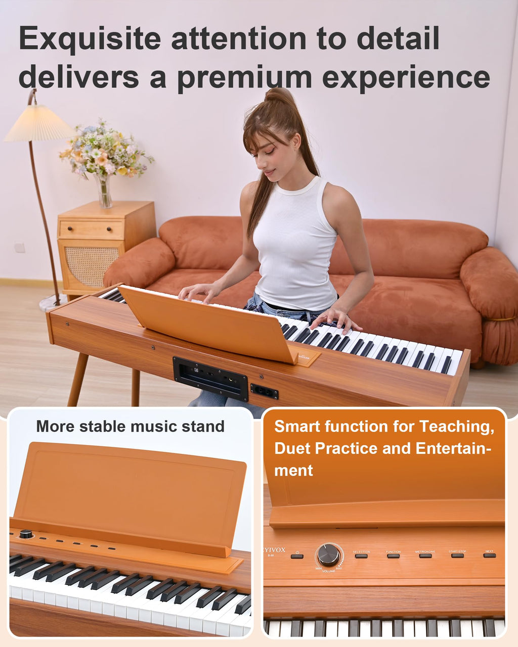 88 Key Full Weighted Hammer-Action Digital Piano with Stand E532410