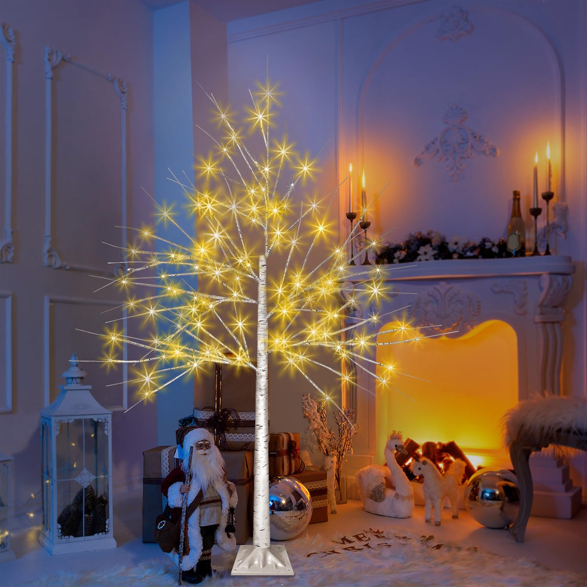 4FT LED Birch Tree with 96 Lights A56269