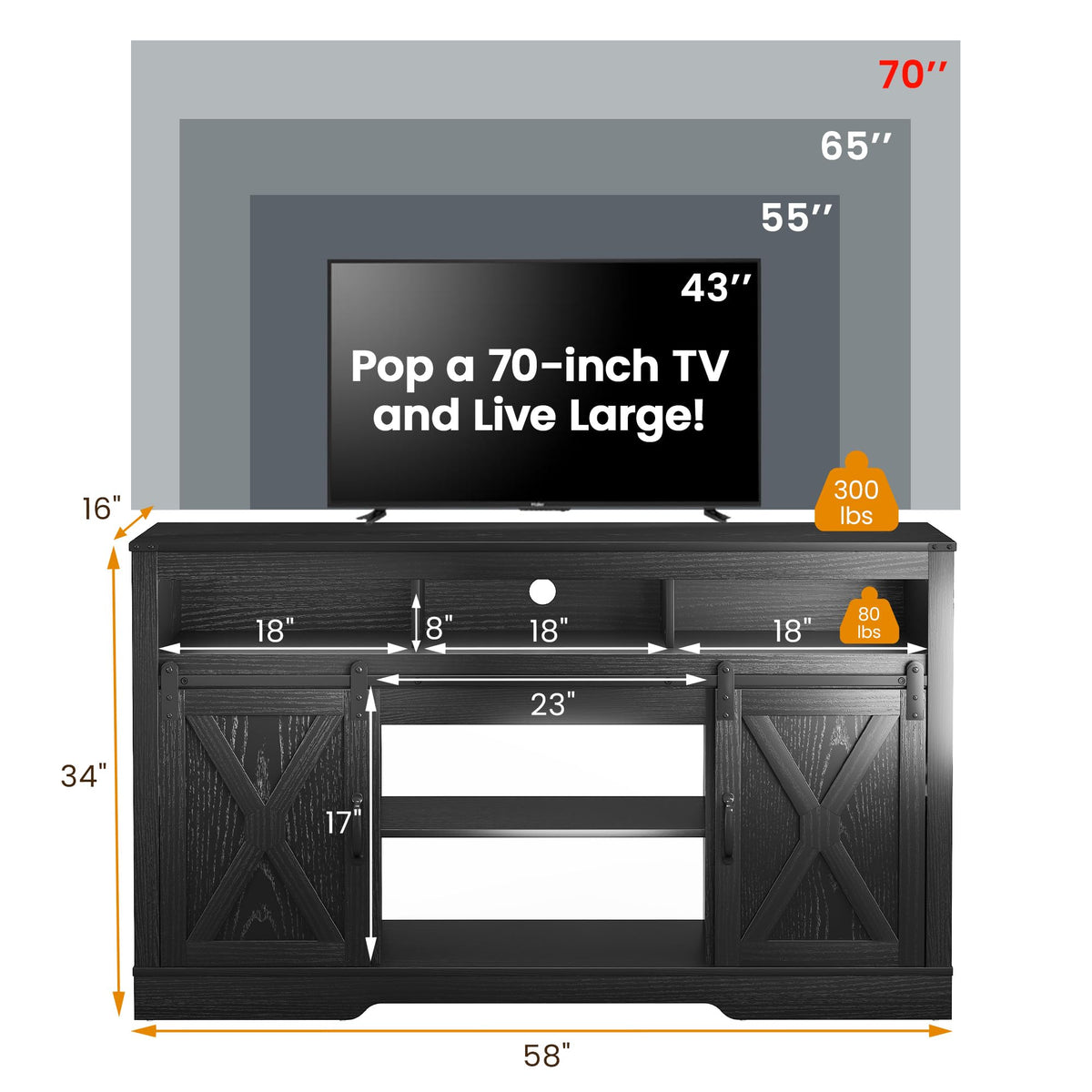 Farmhouse TV Stand S644424