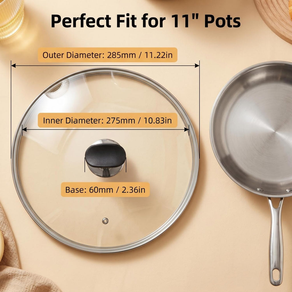11" Tempered Glass Lid with Vented Anti-Scald Handle K19229