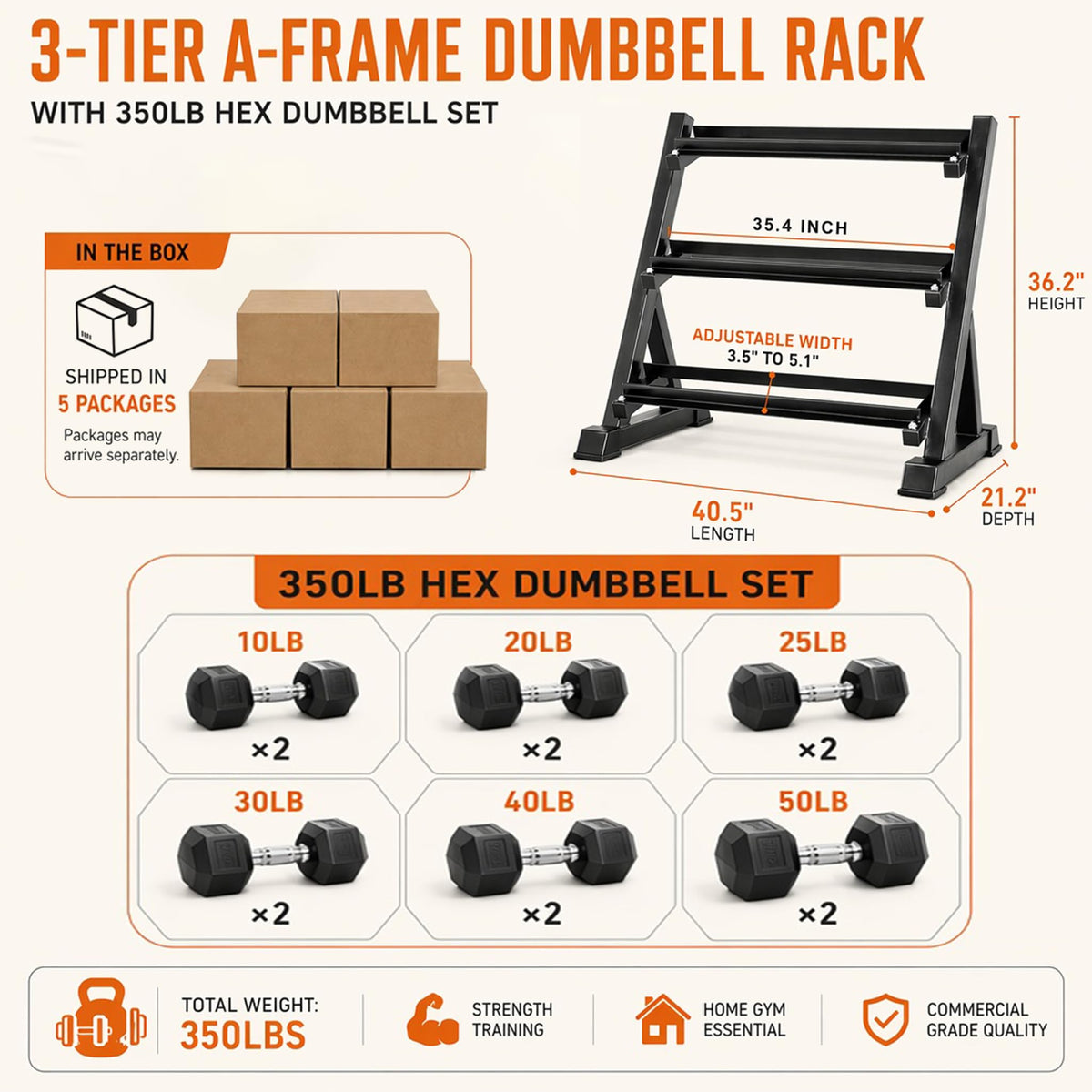 Dumbbell Set with Rack S7057