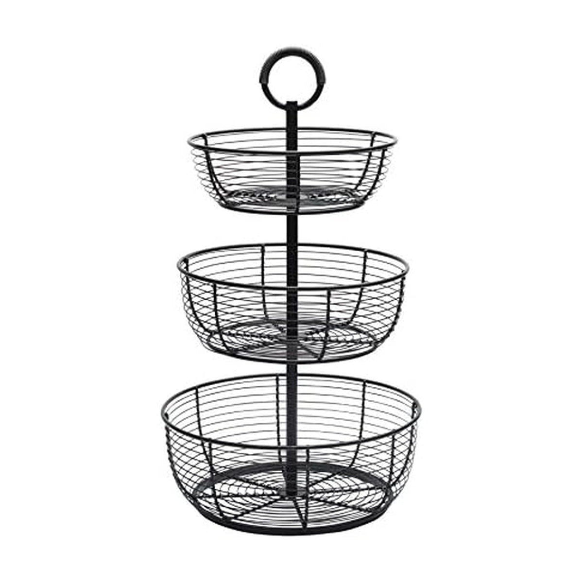 3-Tier Metal Floor Standing Fruit Storage Basket C6216