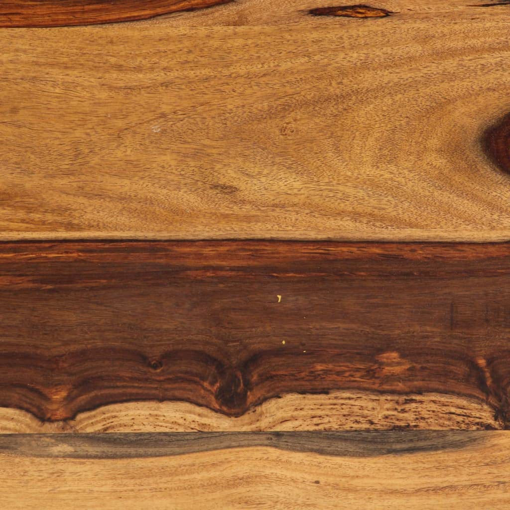 Brown Solid Sheesham Wood Coffee Table with Steel Legs U1044