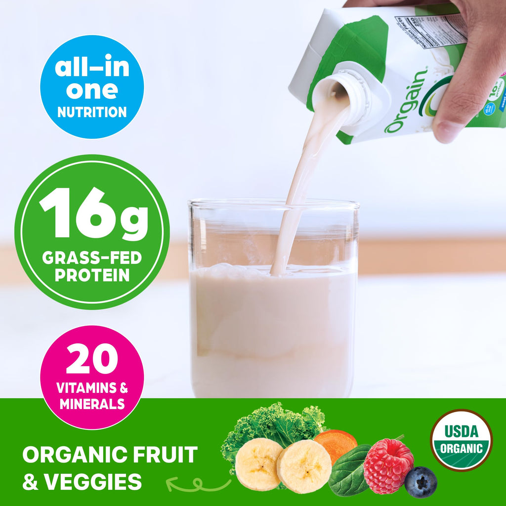 Organic Grass Fed 16g Protein Shake, Vanilla, 11oz, 12pk T170
