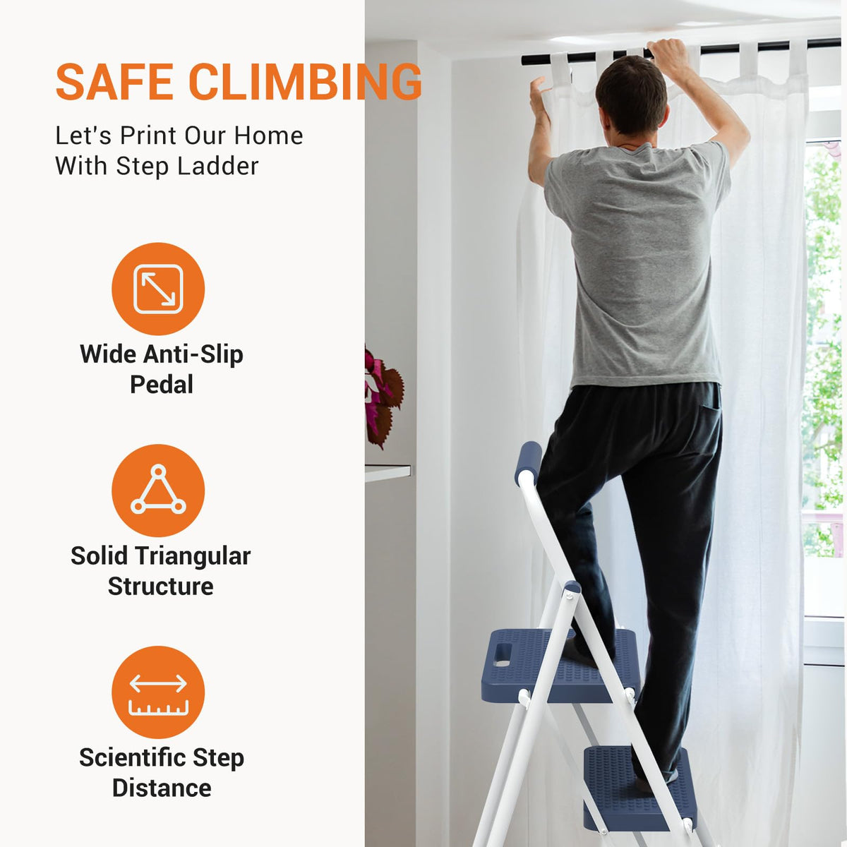 2 Step Ladder 330lbs Heavy-Duty Folding Step Stool X433