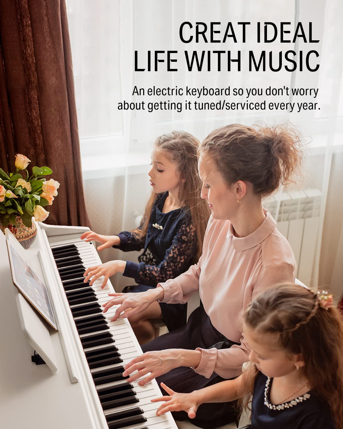 88-Key Weighted Action Digital Piano with Furniture Stand M23263
