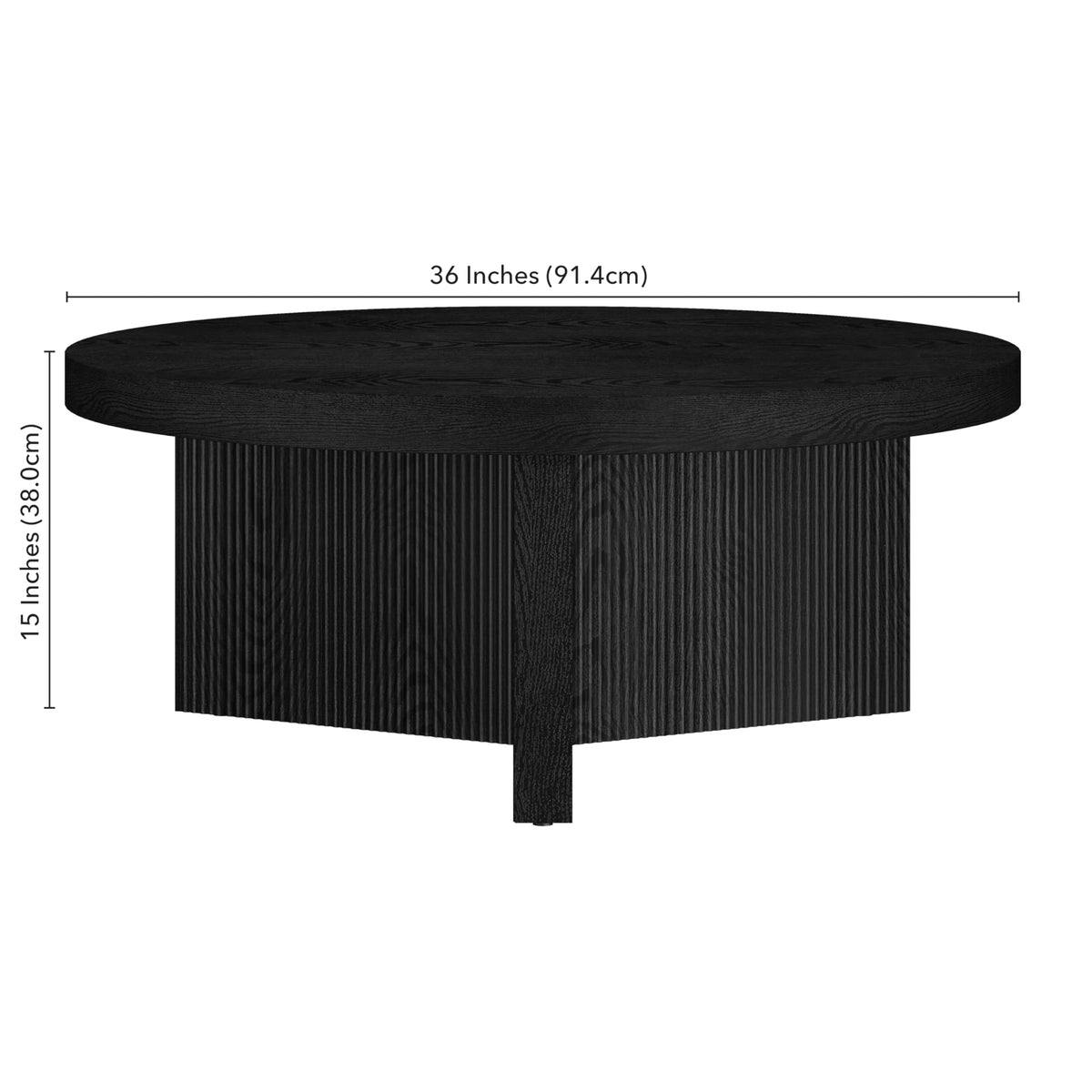 36" Scandinavian Fluted Coffee Table O9717
