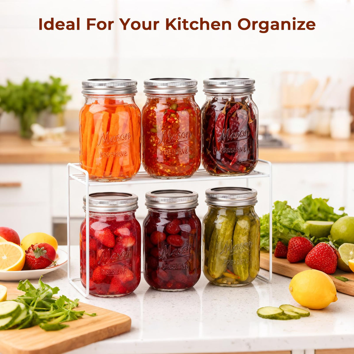 16oz 12 Pack Mason Jars with Airtight Lids A861080