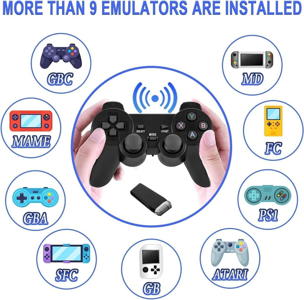 Retro Game Console Plug and Play 4K HDMI 15 Classic Emulators Dual 2.4G Wireless Controllers U113355