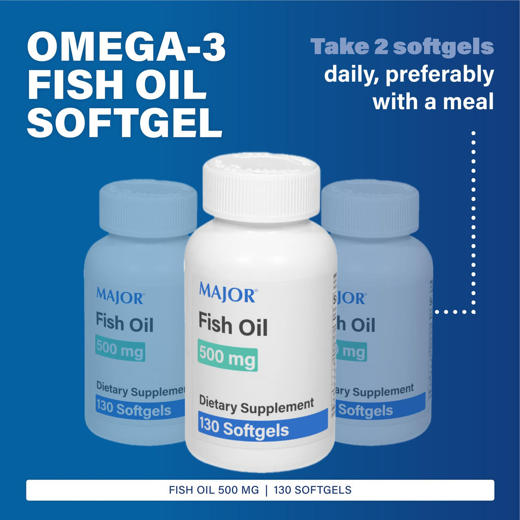 Fish Oil 500mg Softgels Omega-3 Dietary Supplement 130 Count U803361