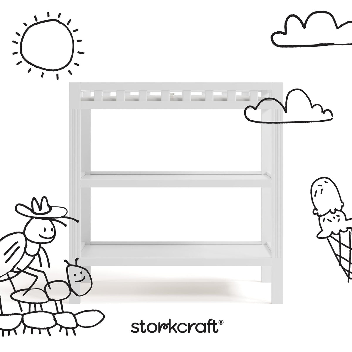 White Changing Table Y6959