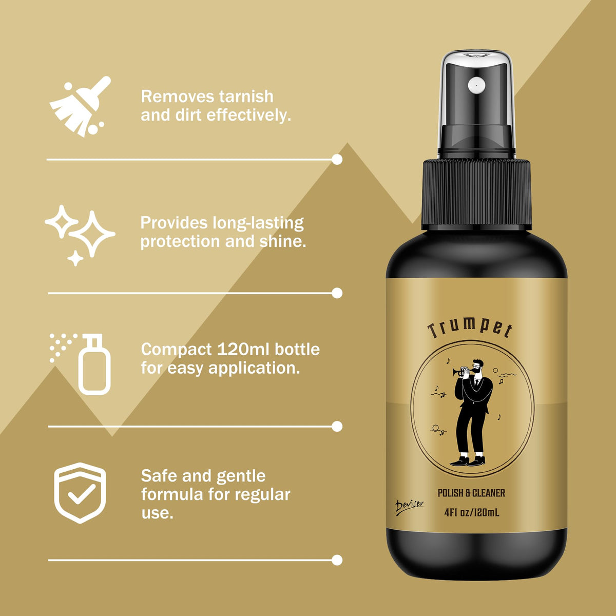Trumpet Care Kit with Valve Oil and Cleaning Brush J566386