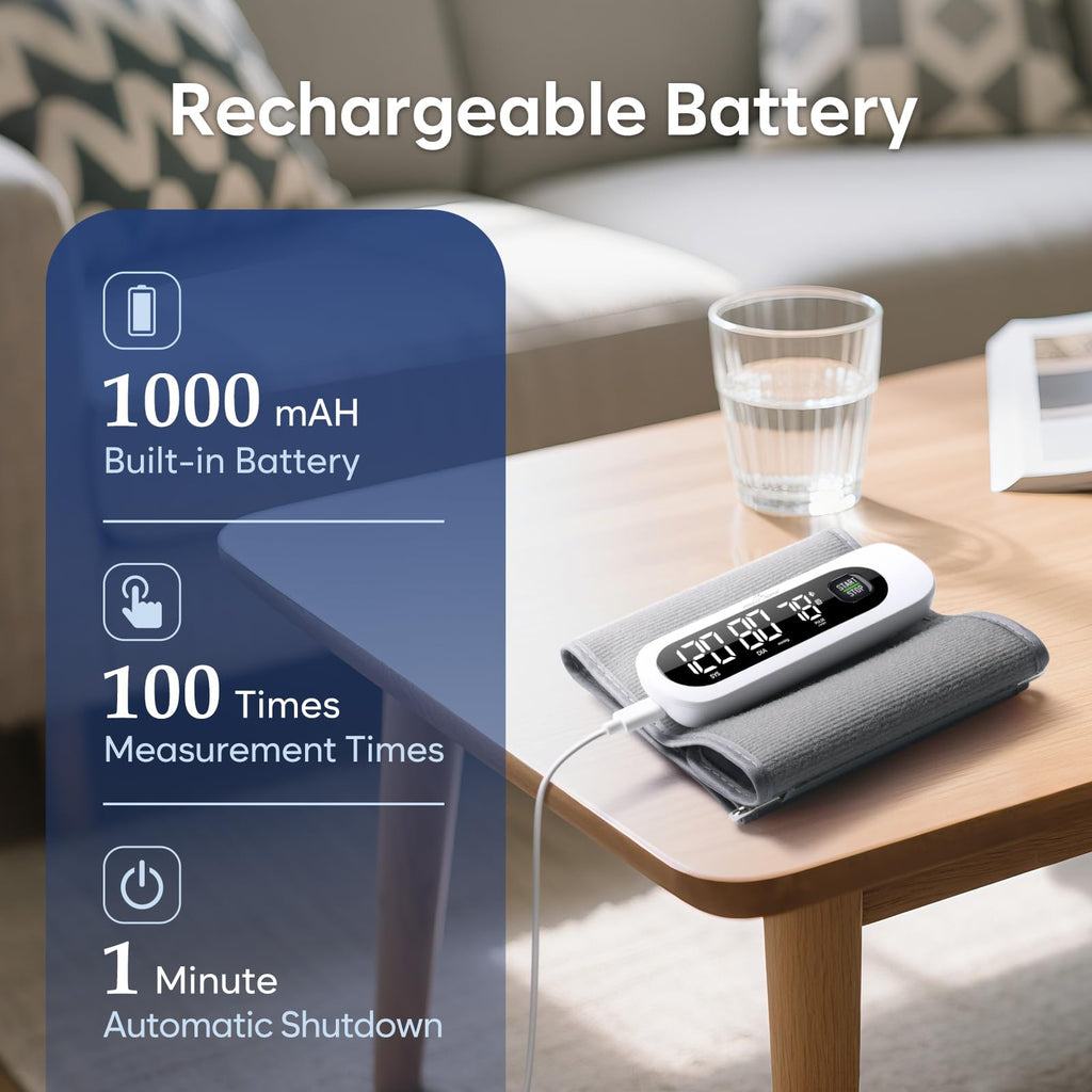 Wireless Bluetooth Blood Pressure Monitor with Large Cuff J2601