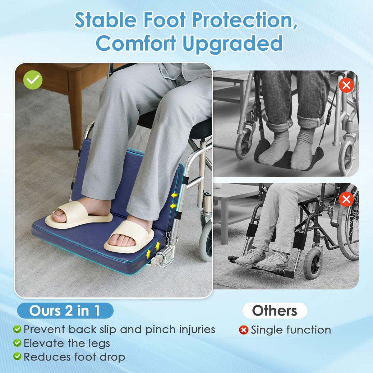 Wheelchair Foot Rest Elevating Extender Leg Rest Replacement Pad G694