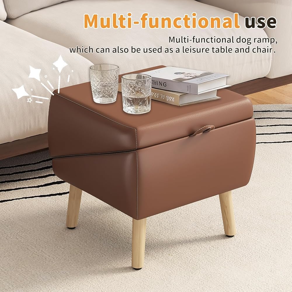 Foldable 2-in-1 Pet Ottoman Dog Safety Ramp K49786