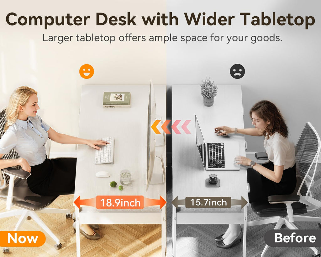 White Computer Desk with 6 Drawers I963394