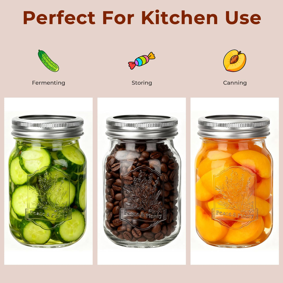 16oz 12 Pack Mason Jars with Airtight Lids A861080