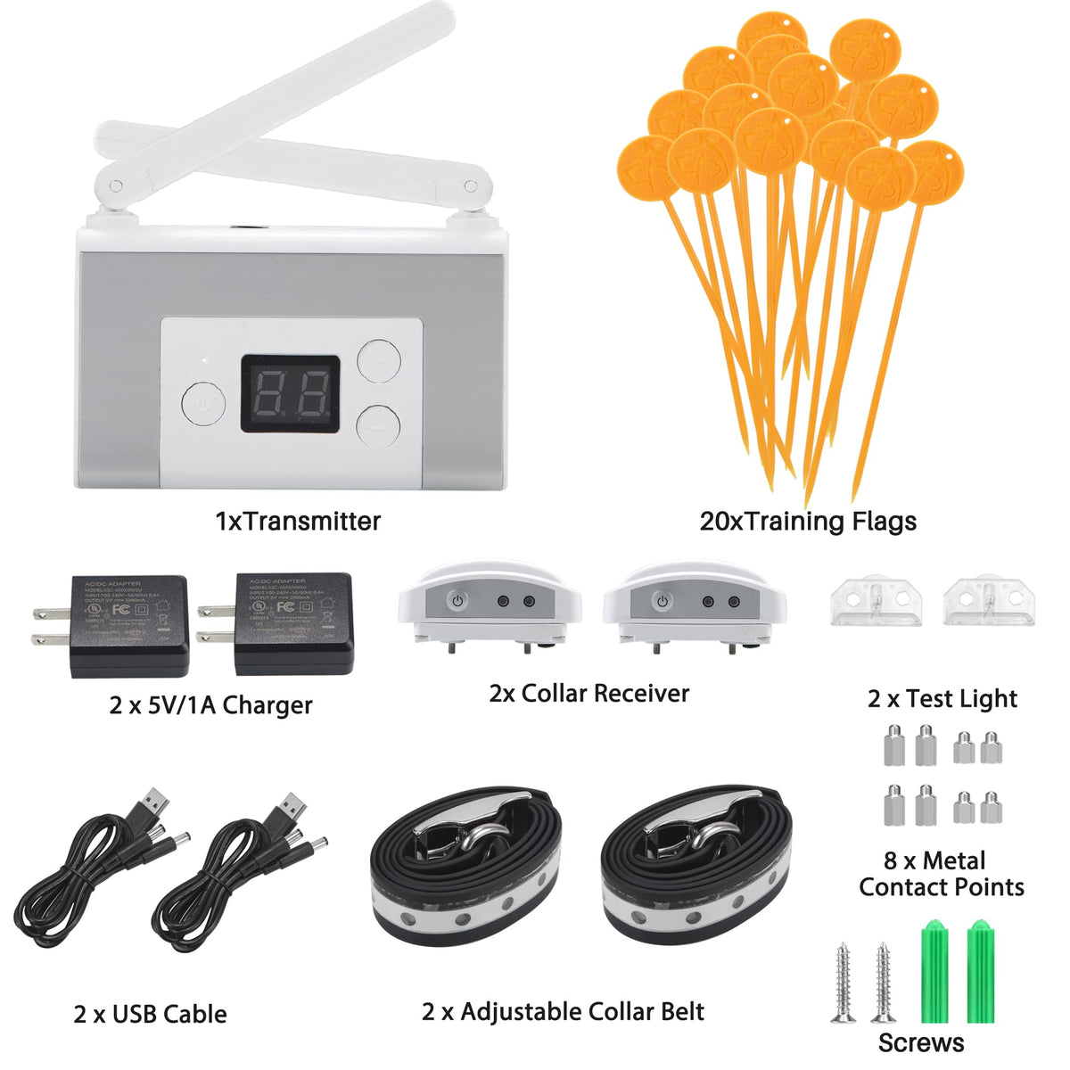Electric Wireless Dog Fence System with Waterproof Rechargeable Collar Y395034