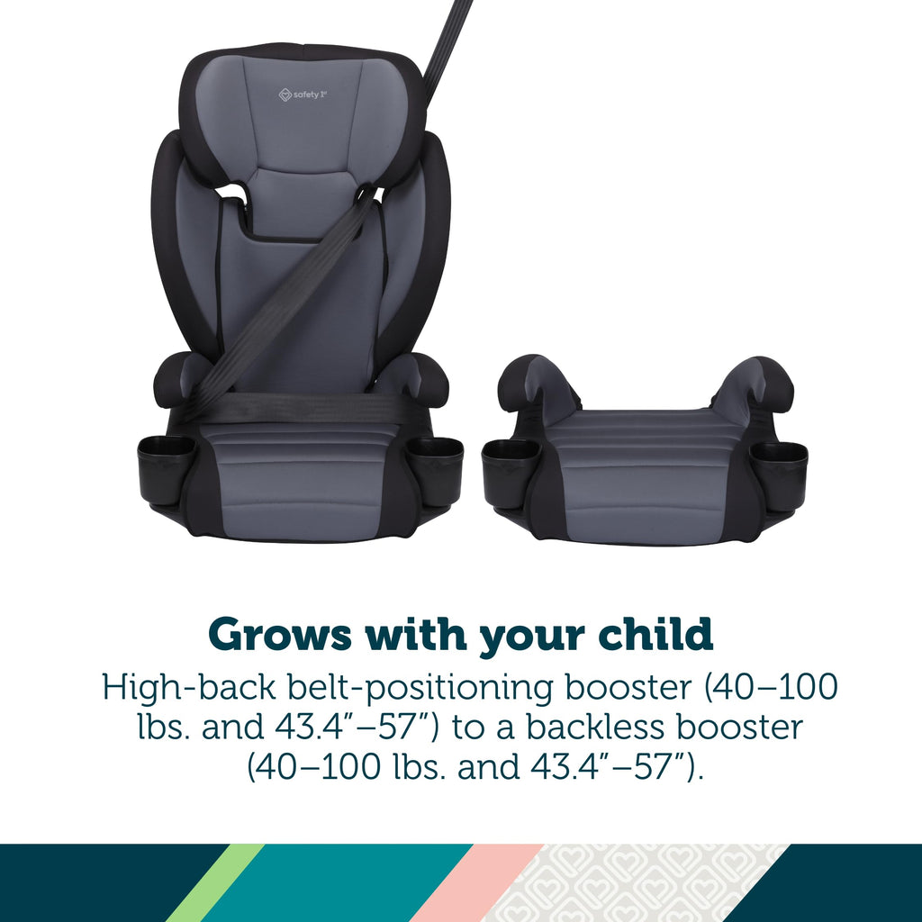 2-in-1 Booster Car Seat, High-Back to Backless, 40-100 lbs Q781