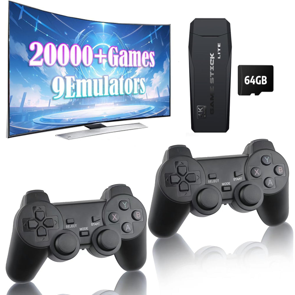 Retro Game Console Plug and Play 4K HDMI 15 Classic Emulators Dual 2.4G Wireless Controllers U113355