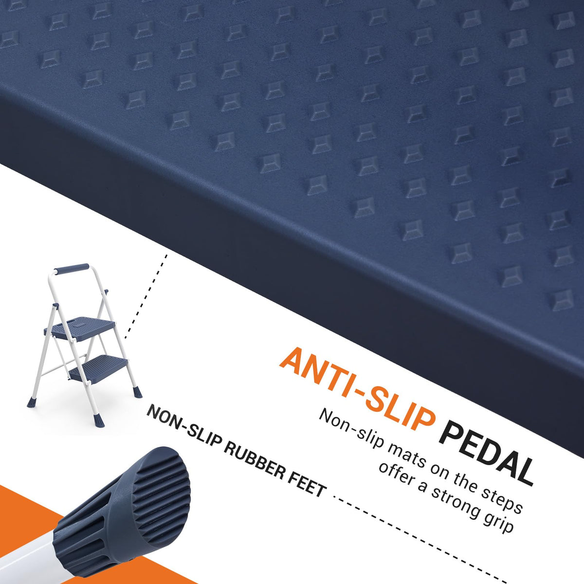 2 Step Ladder 330lbs Heavy-Duty Folding Step Stool X433