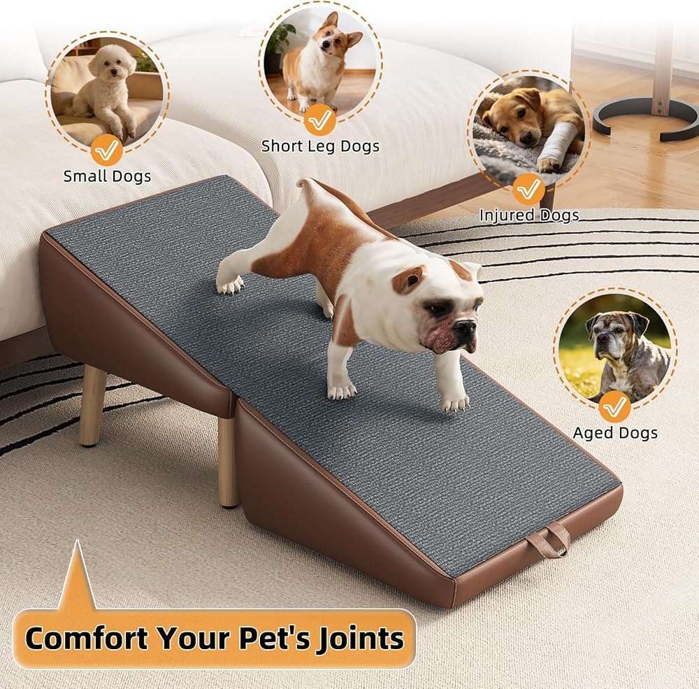 Foldable 2-in-1 Pet Ottoman Dog Safety Ramp K49786