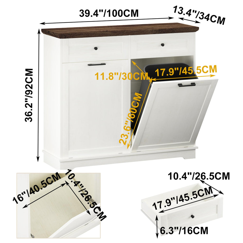 20 Gallon Double Tilt-Out Trash Cabinet L751