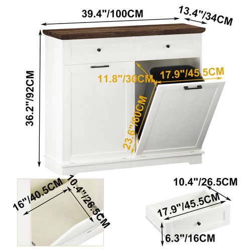 20 Gallon Double Tilt-Out Trash Cabinet L751