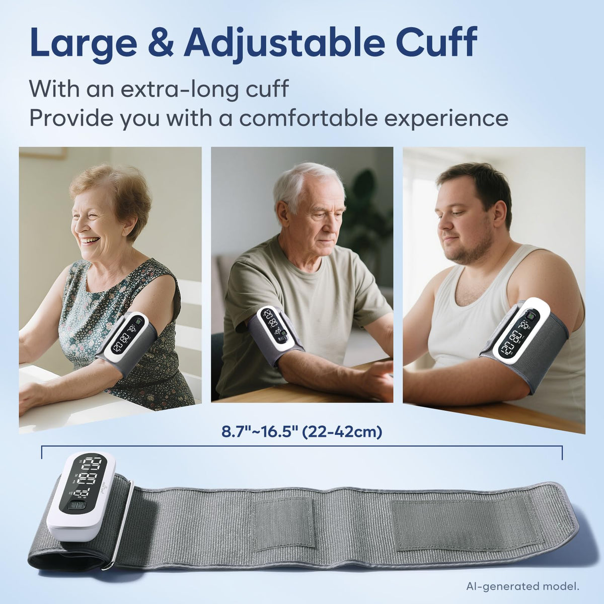 Wireless Bluetooth Blood Pressure Monitor with Large Cuff J2601