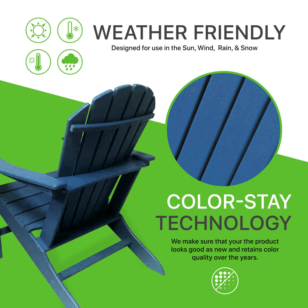 Plastic Weather Resistant Patio Adirondack Chair D6571
