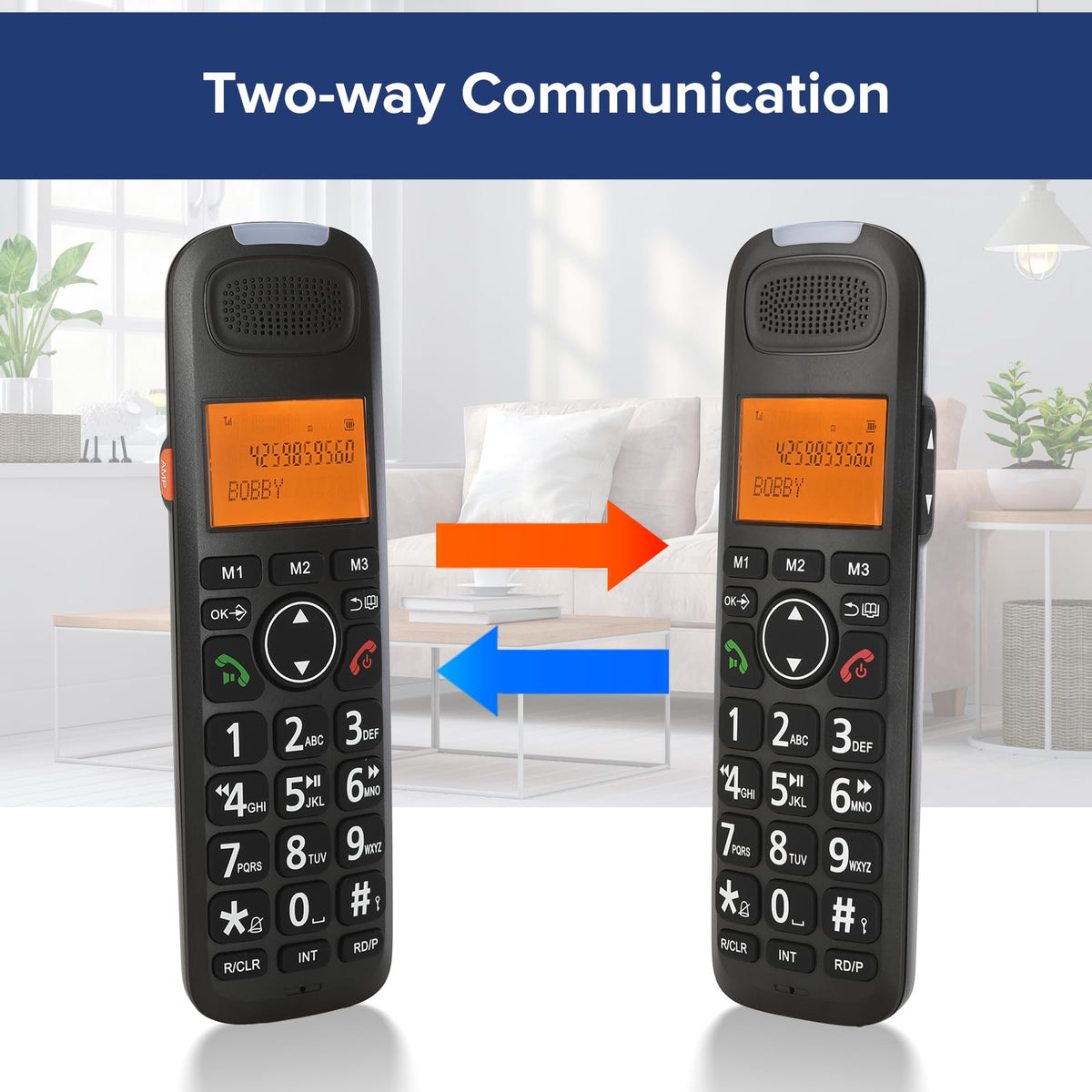 Black Cordless Phone System with Answering Machine J76234
