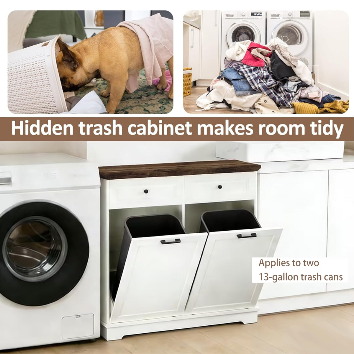 20 Gallon Double Tilt-Out Trash Cabinet L751