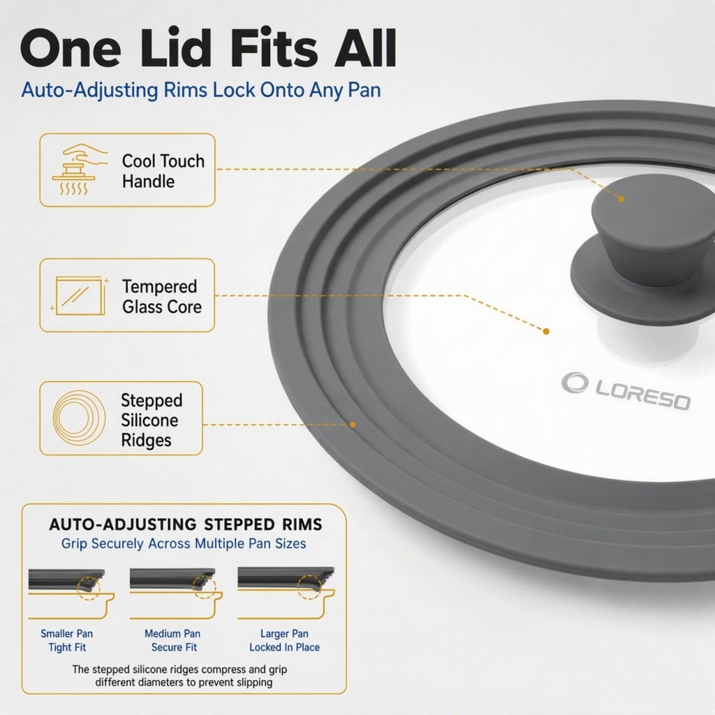 Universal Lid for Pots, Pans & Skillets, 7.5-11.5" C3668