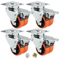 2" Double Wheel Casters with Brake 4 Pack O350