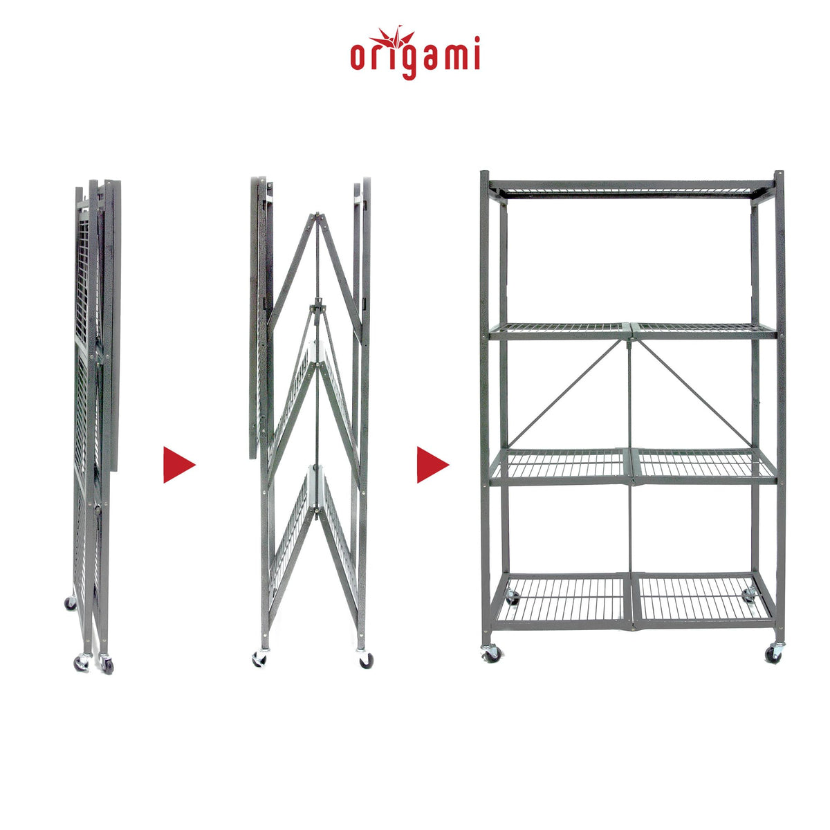 Foldable 4-Tier Heavy-Duty Steel Storage Rack T5330