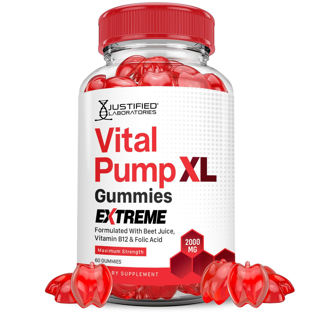 2000MG Beet Juice ACV Pomegranate B12 Vegan Non GMO Gummies H342