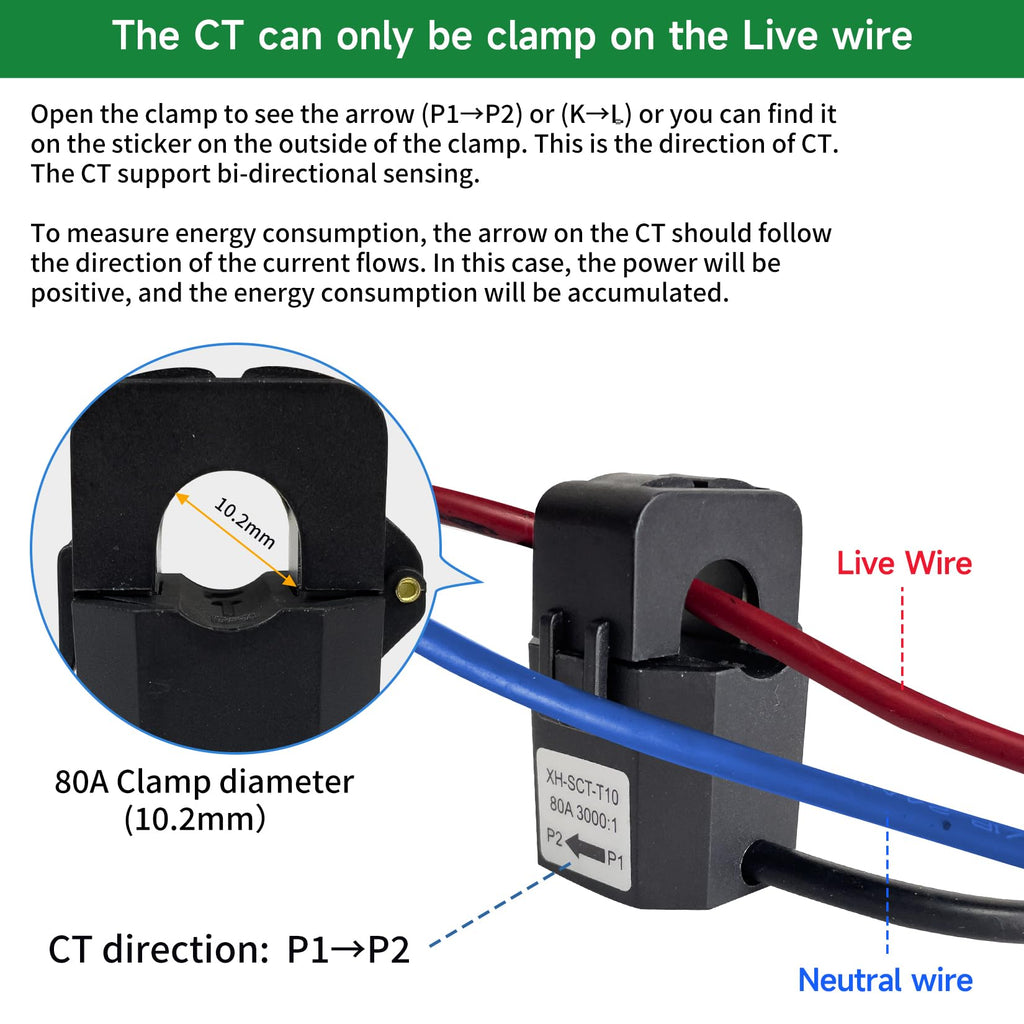 WiFi Energy Monitor with 2 * 80A Clamps I91805
