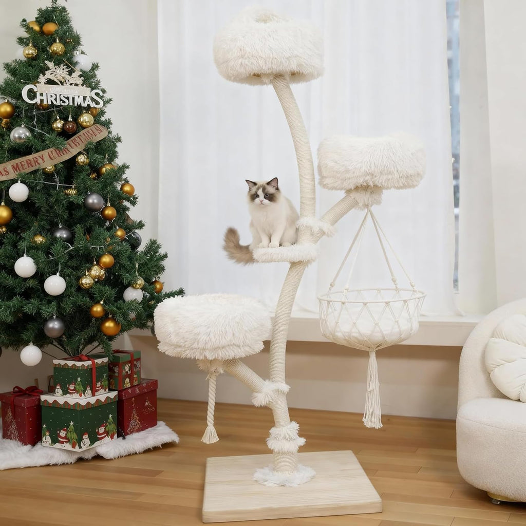 70" Multi-Level Cat Tree Tower with Plush Perches and Sisal Scratching Posts K1549