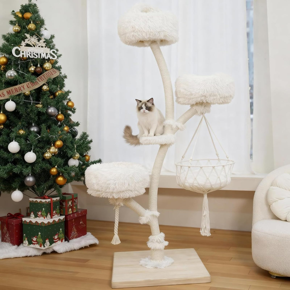 70" Multi-Level Cat Tree Tower with Plush Perches and Sisal Scratching Posts K1549