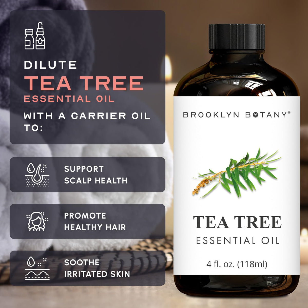 Tea Tree & Grapefruit Essential Oils 4 Fl Oz (Pack of 2) E570