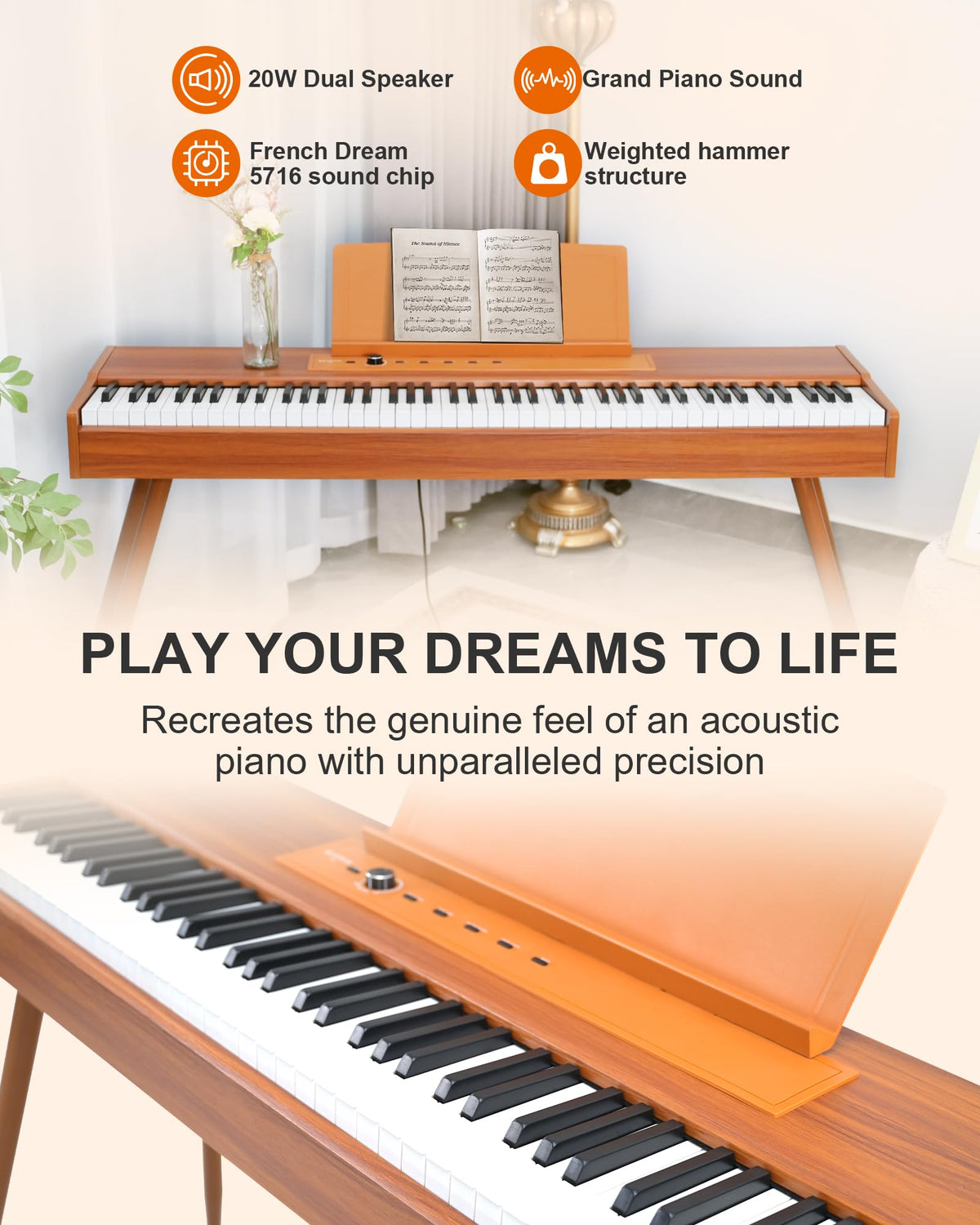 88 Key Full Weighted Hammer-Action Digital Piano with Stand E532410