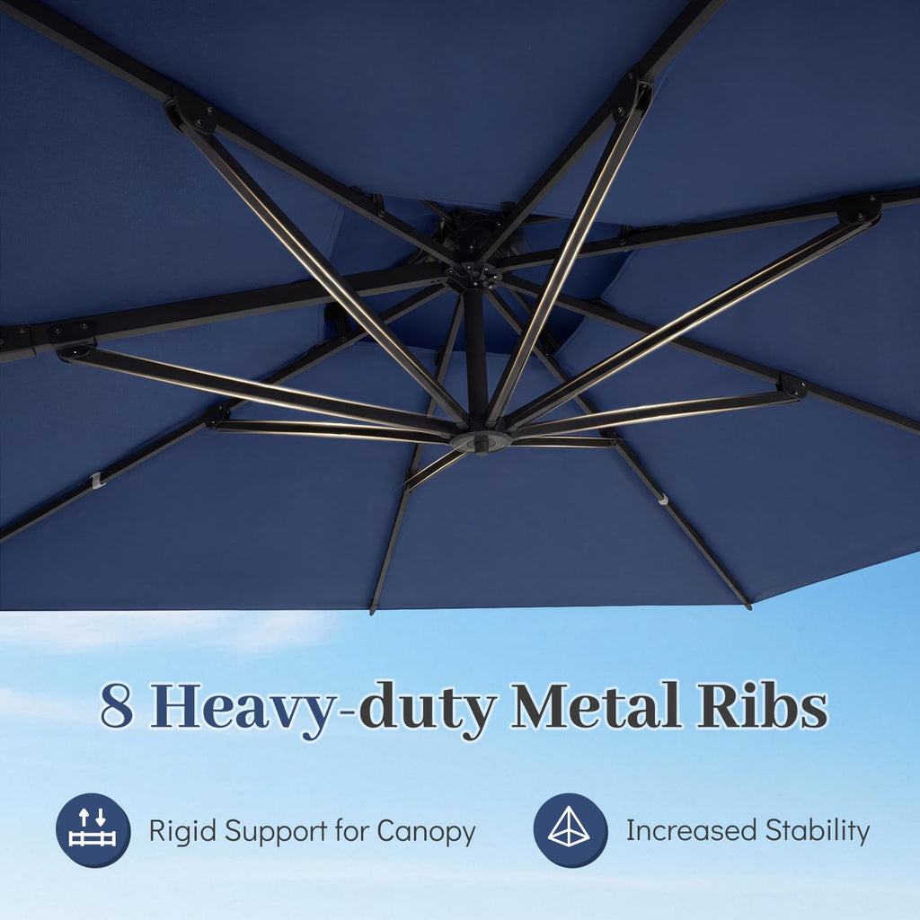 10 FT Navy Blue Cantilever Patio Umbrella F38063