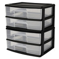 2-Tier Black Storage Drawer Tower, 2 Pack Y3467