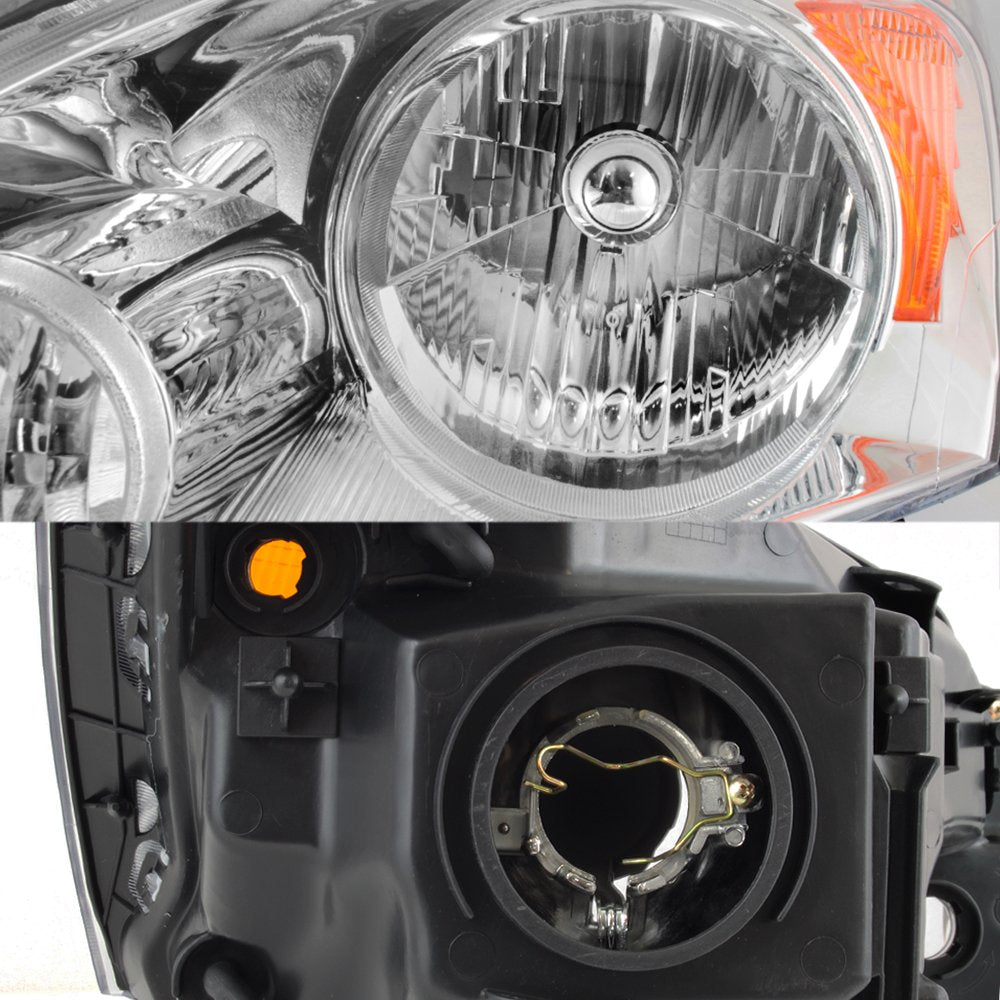 2007-11 Honda CR-V Headlight Assembly Chrome Housing Clear Lens Full Set C267