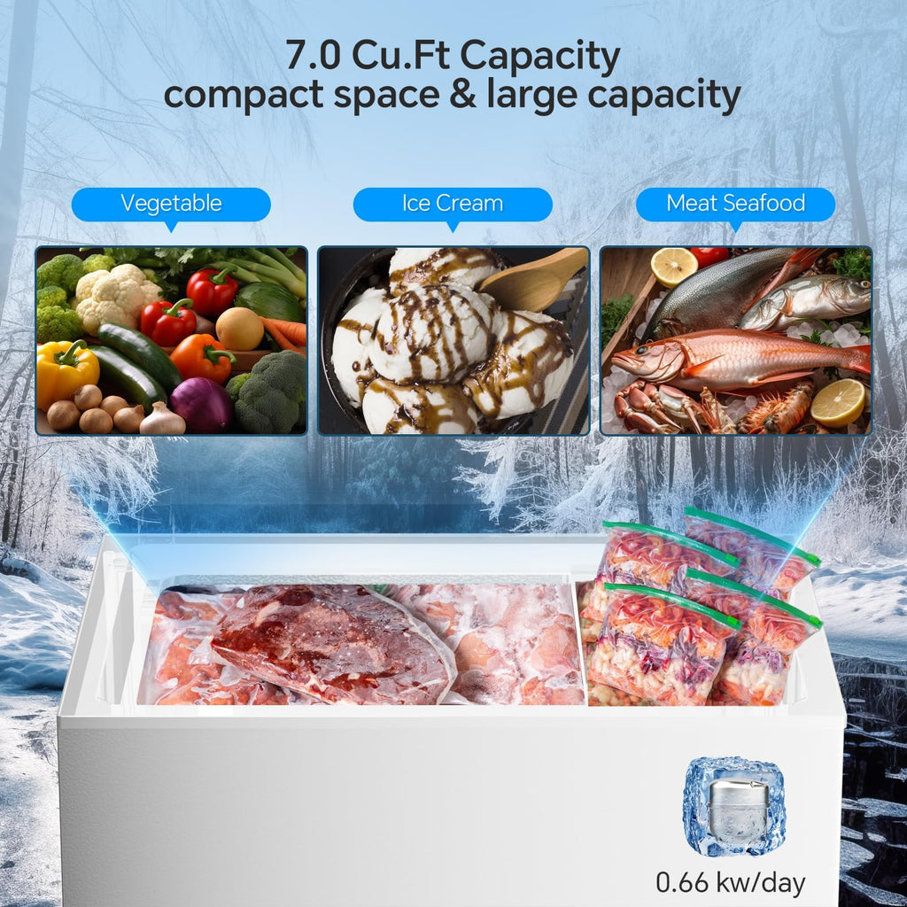 7.0 Cubic Feet White Chest Freezer S85697