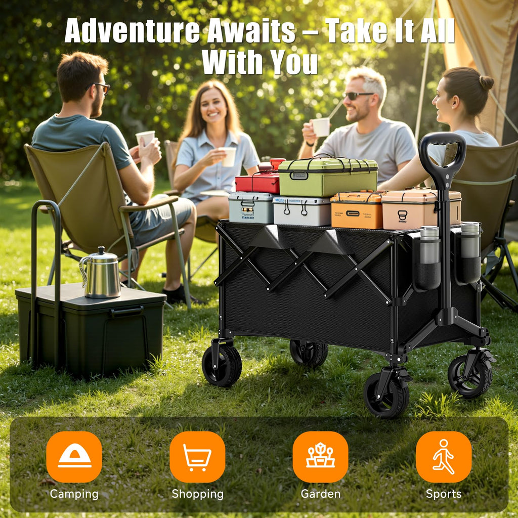 Collapsible Heavy Duty Wagon Cart with All-Terrain Wheels M87337