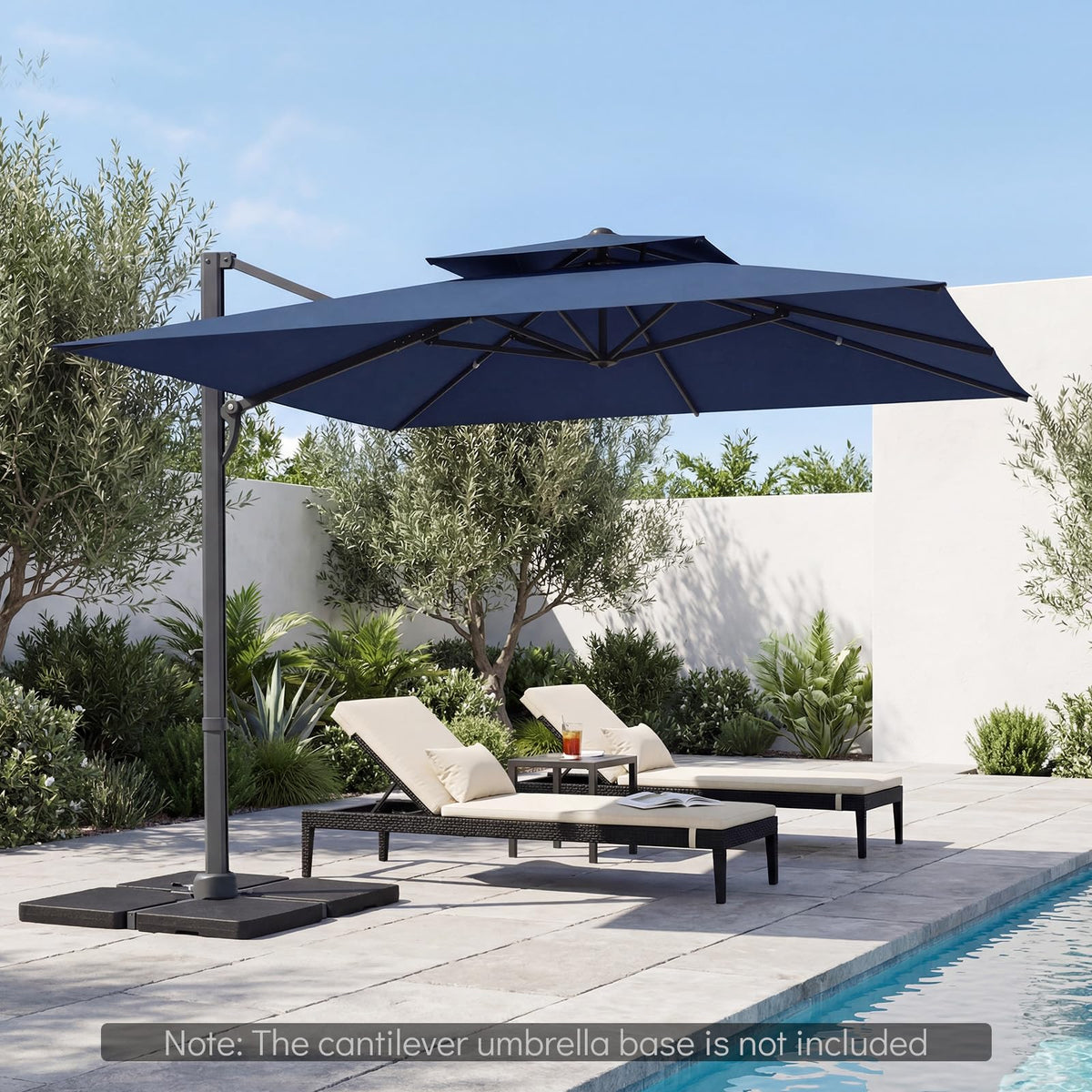 10 FT Navy Blue Cantilever Patio Umbrella F38063