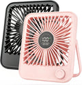 2 Pack Small Rechargeable Quiet Portable Desk Fan H40054