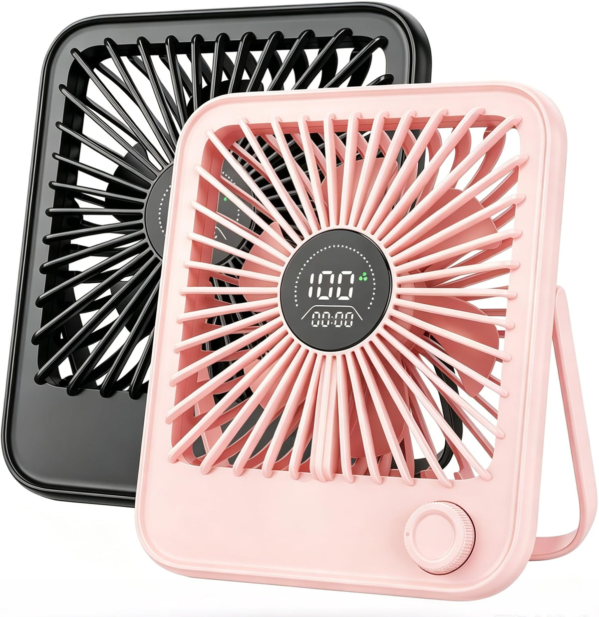 2 Pack Small Rechargeable Quiet Portable Desk Fan H40054