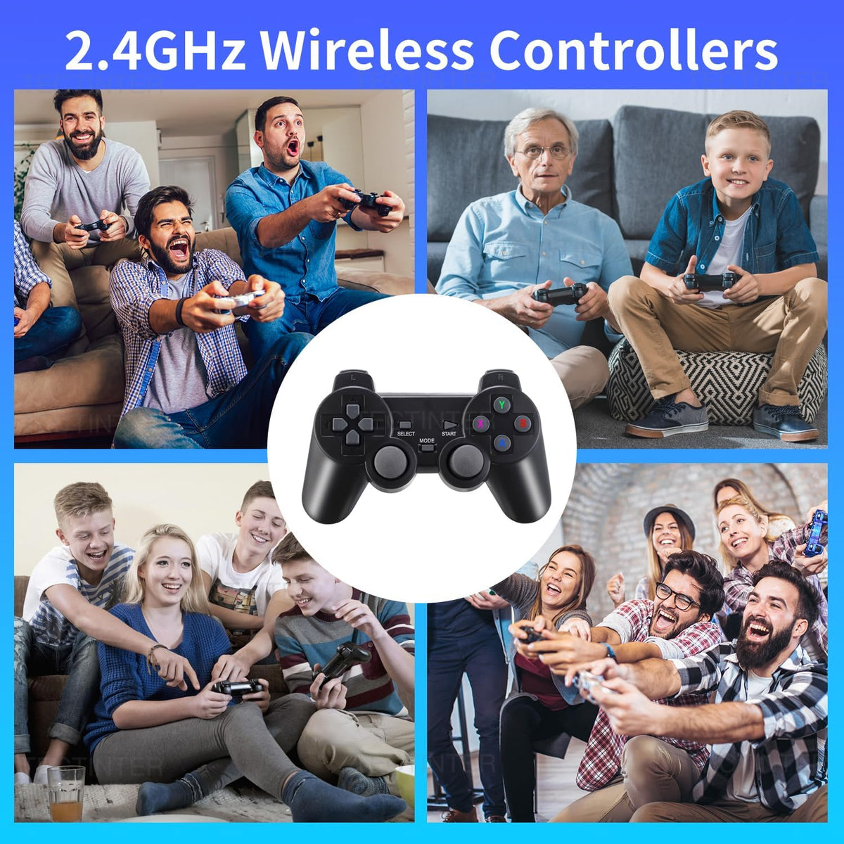 Retro Game Console Plug and Play 4K HDMI 15 Classic Emulators Dual 2.4G Wireless Controllers U113355